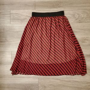 Black and Red striped Lularoe Lola skirt